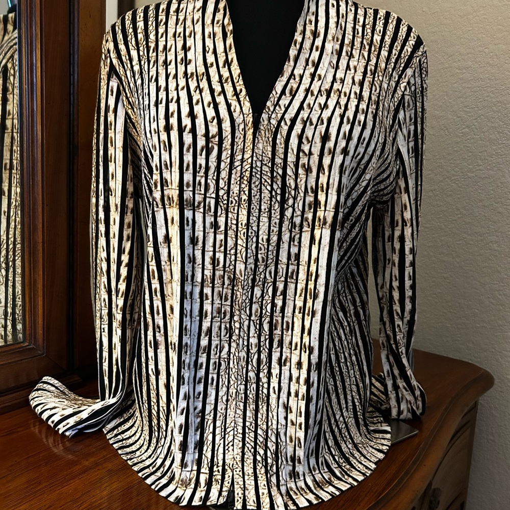 Azita Vintage Striped Women's Lightweight Jacket/ Blouse. Size L.